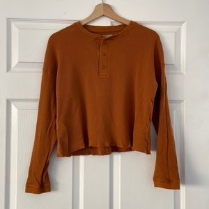 Everlane Cropped Waffle Henley